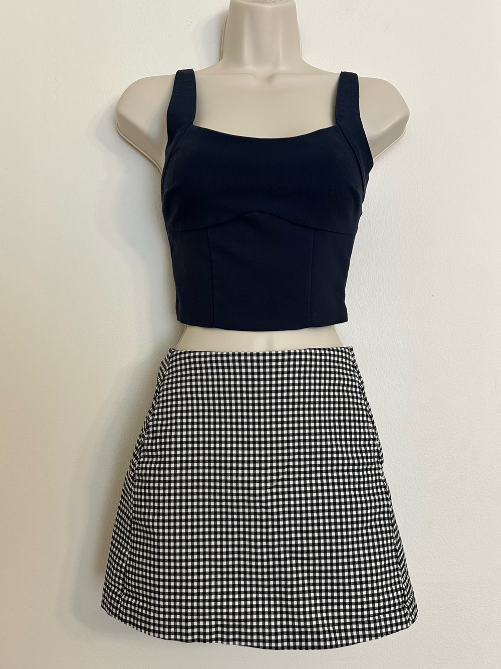 Urban Outfitters Black and White Checkered Skirt